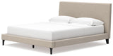 Cielden Soft Gray California King Upholstered Bed with Roll Slats by Ashley at Eve Furniture