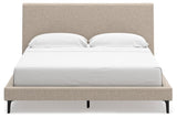 Cielden Soft Gray California King Upholstered Bed with Roll Slats by Ashley at Eve Furniture