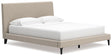 Cielden Soft Gray California King Upholstered Bed with Roll Slats by Ashley at Eve Furniture
