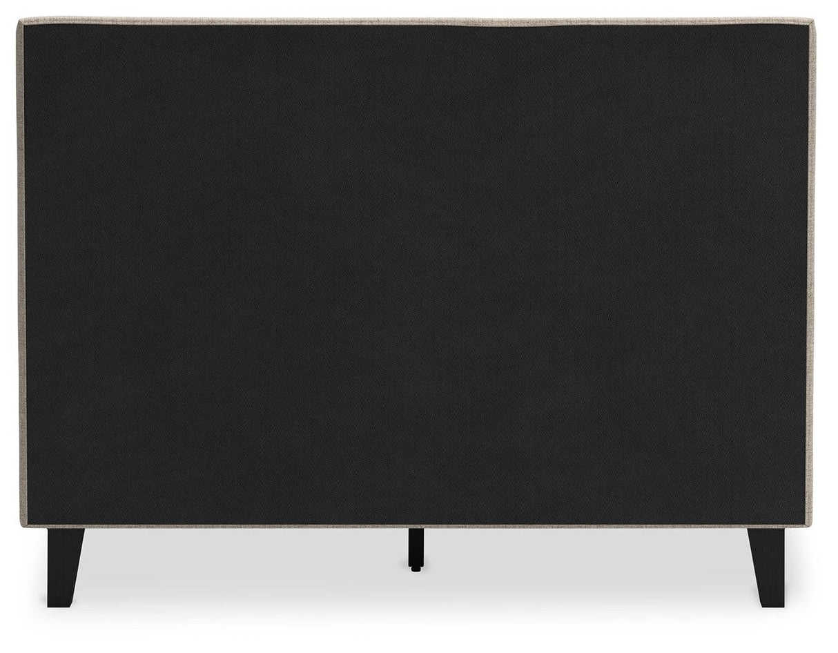 Cielden Soft Gray Full Upholstered Bed with Roll Slats by Ashley at Eve Furniture