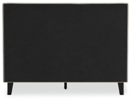 Cielden Soft Gray Full Upholstered Bed with Roll Slats by Ashley at Eve Furniture