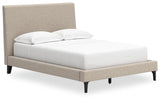 Cielden Soft Gray Full Upholstered Bed with Roll Slats by Ashley at Eve Furniture