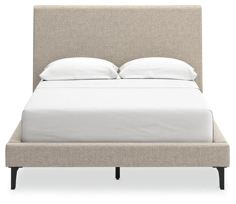 Cielden Soft Gray Full Upholstered Platform Bed by Ashley at Eve Furniture