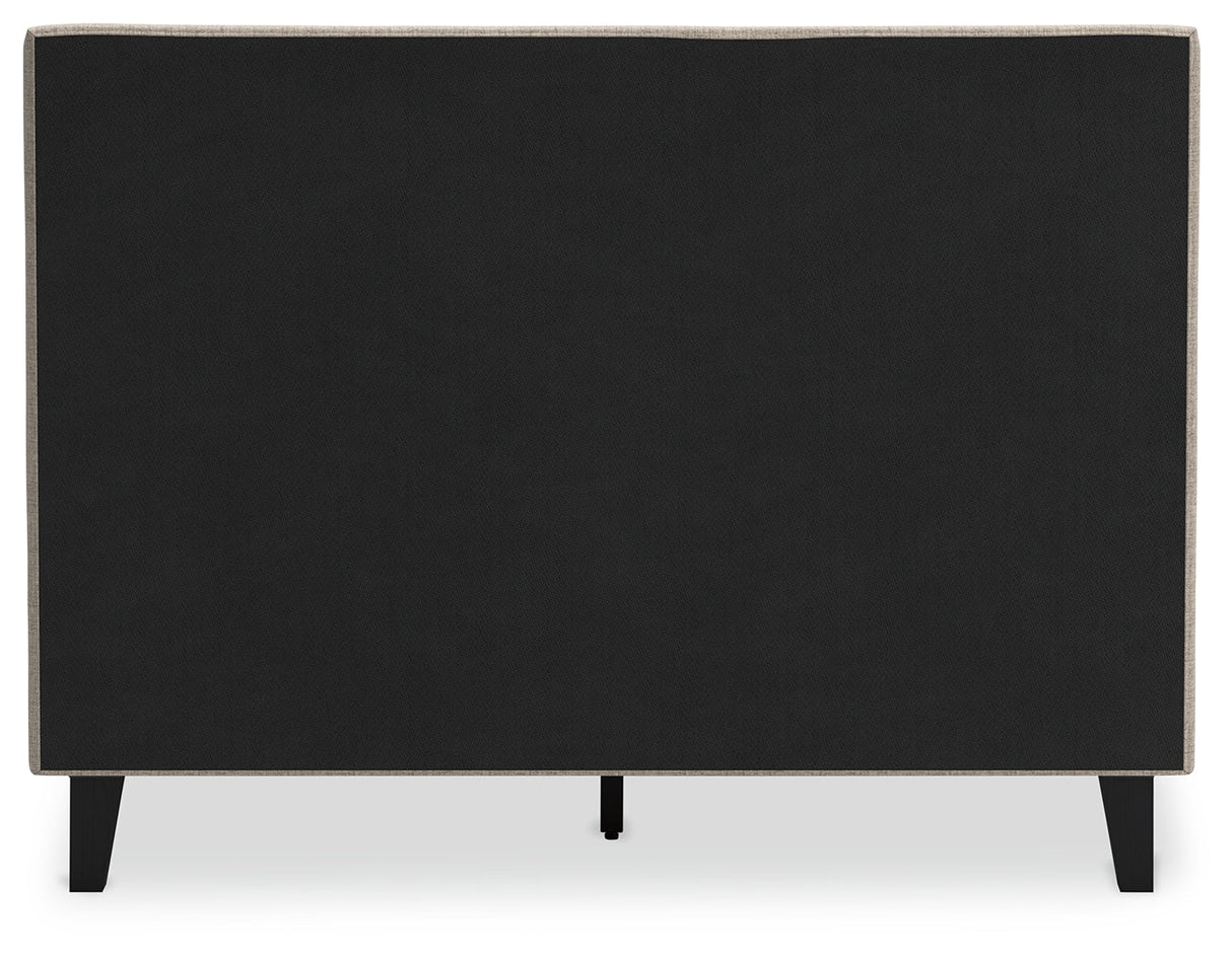 Cielden Soft Gray Full Upholstered Platform Bed by Ashley at Eve Furniture