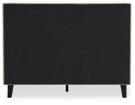 Cielden Soft Gray Full Upholstered Platform Bed by Ashley at Eve Furniture