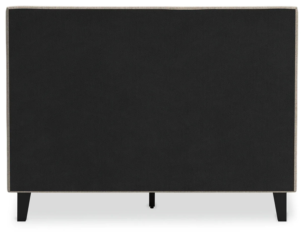 Cielden Soft Gray Full Upholstered Platform Bed by Ashley at Eve Furniture