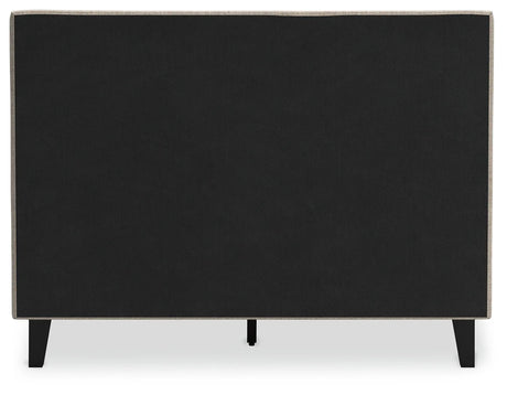 Cielden Soft Gray Full Upholstered Platform Bed by Ashley at Eve Furniture