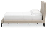 Cielden Soft Gray Full Upholstered Platform Bed by Ashley at Eve Furniture