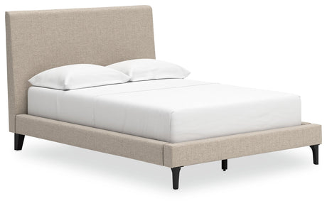 Cielden Soft Gray Full Upholstered Platform Bed by Ashley at Eve Furniture