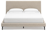 Cielden Soft Gray King Upholstered Bed with Roll Slats by Ashley at Eve Furniture