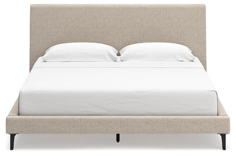 Cielden Soft Gray King Upholstered Bed with Roll Slats by Ashley at Eve Furniture