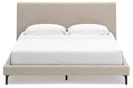 Cielden Soft Gray King Upholstered Platform Bed by Ashley at Eve Furniture