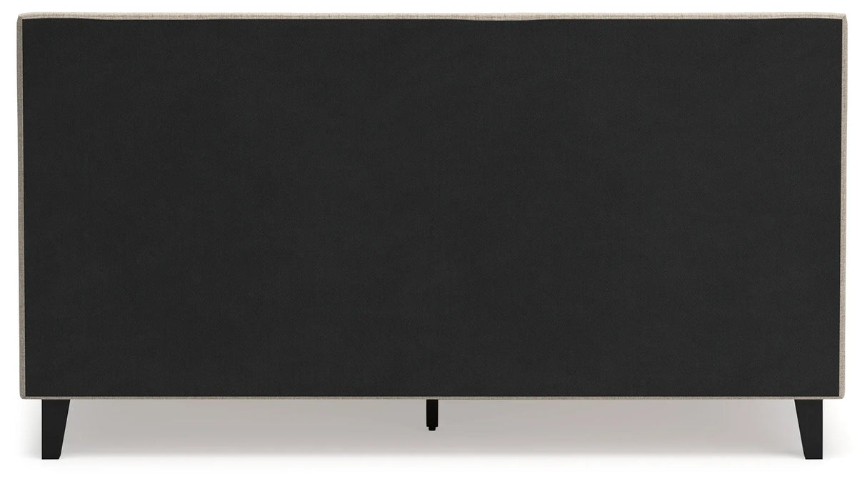 Cielden Soft Gray King Upholstered Platform Bed by Ashley at Eve Furniture