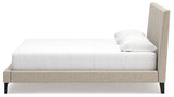 Cielden Soft Gray King Upholstered Platform Bed by Ashley at Eve Furniture
