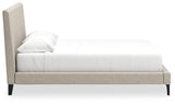 Cielden Soft Gray King Upholstered Platform Bed by Ashley at Eve Furniture