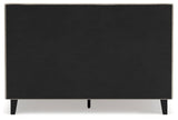 Cielden Soft Gray Queen Upholstered Platform Bed with Roll Slats by Ashley at Eve Furniture