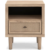 Cielden Soft Gray/Tan Upholstered Platform Bedroom Set by Ashley at Eve Furniture