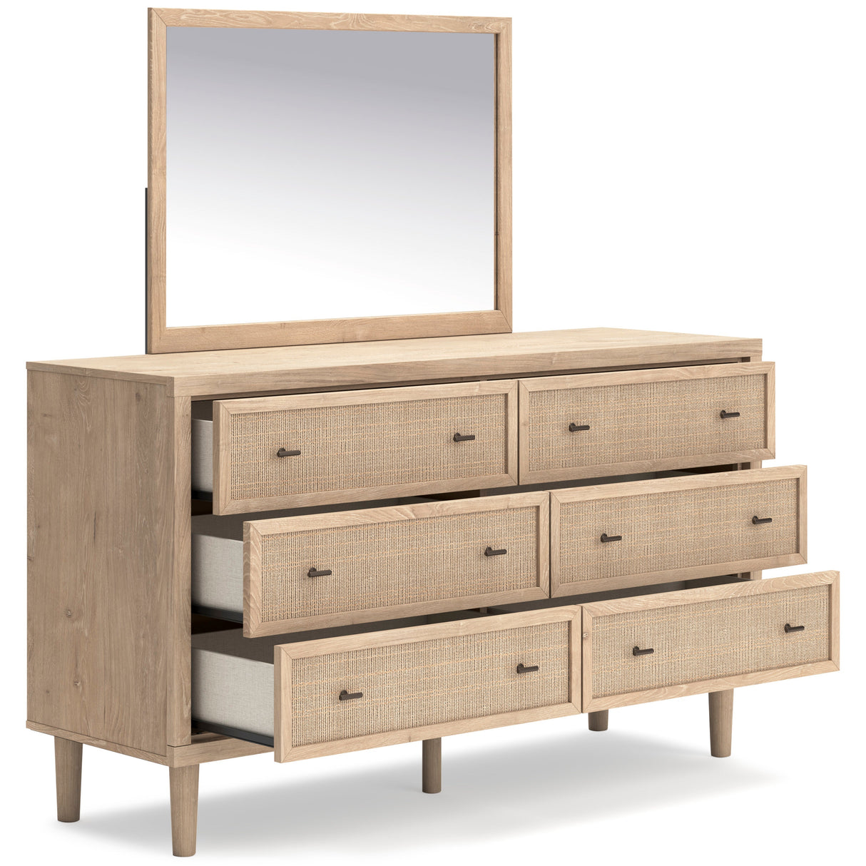 Cielden Soft Gray/Tan Upholstered Platform Bedroom Set by Ashley at Eve Furniture