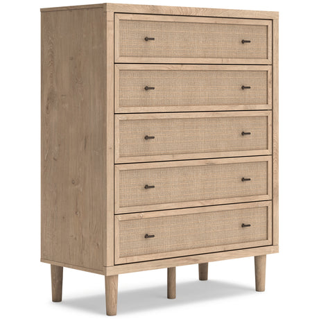Cielden Soft Gray/Tan Upholstered Platform Bedroom Set by Ashley at Eve Furniture