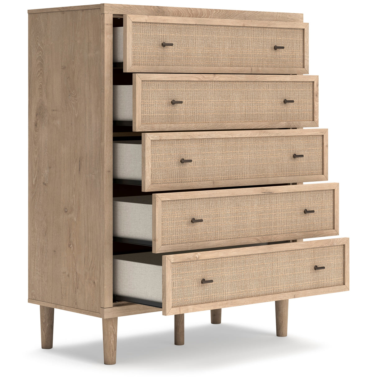 Cielden Soft Gray/Tan Upholstered Platform Bedroom Set by Ashley at Eve Furniture