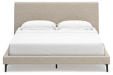 Cielden Soft Gray/Tan Upholstered Platform Bedroom Set by Ashley at Eve Furniture