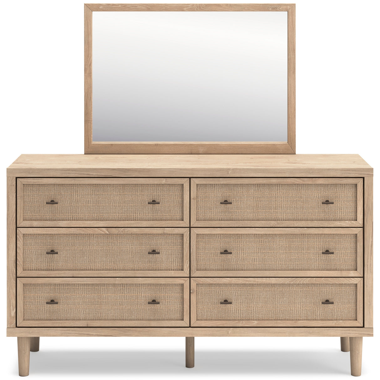 Cielden Soft Gray/Tan Upholstered Platform Bedroom Set by Ashley at Eve Furniture