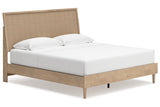 Cielden Tan King Platform Bed by Ashley at Eve Furniture