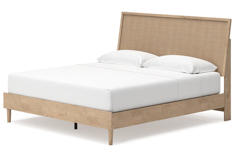 Cielden Tan King Platform Bed by Ashley at Eve Furniture