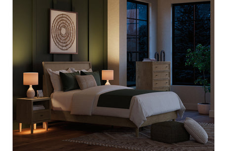 Cielden Tan Queen Platform Bed by Ashley at Eve Furniture