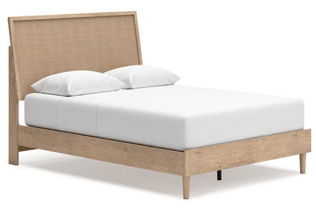 Cielden Tan Queen Platform Bed by Ashley at Eve Furniture