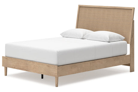 Cielden Tan Queen Platform Bed by Ashley at Eve Furniture