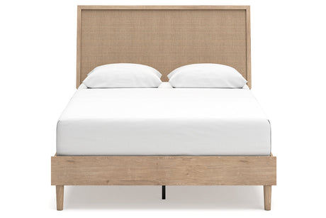 Cielden Tan Queen Platform Bed by Ashley at Eve Furniture