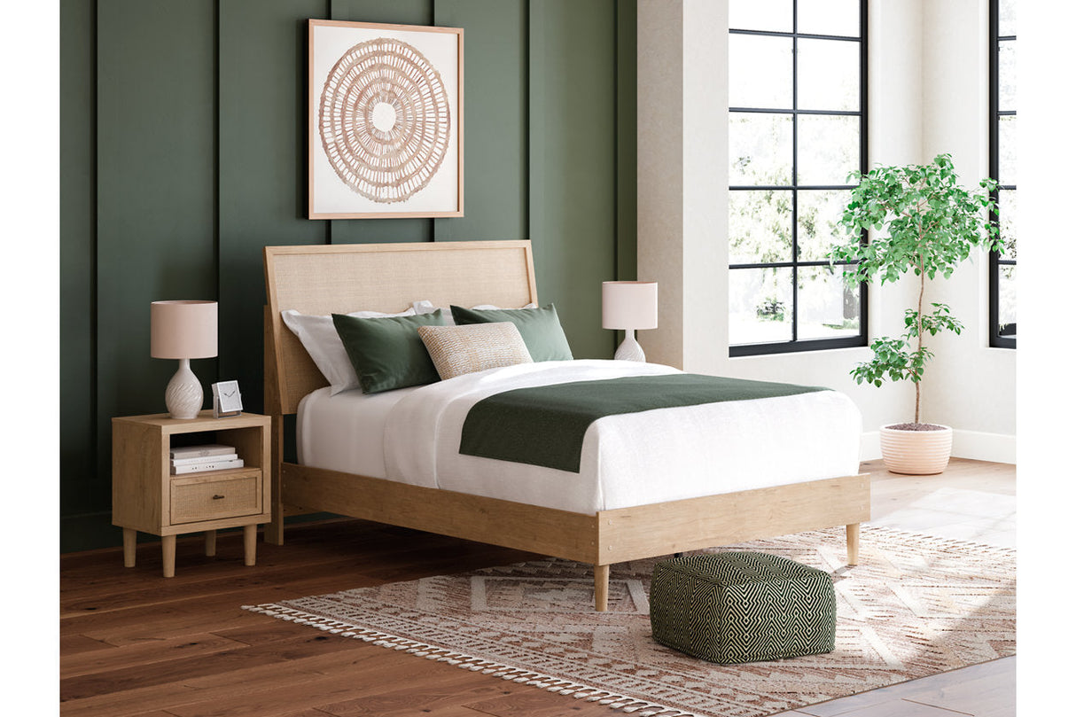 Cielden Tan Queen Platform Bed by Ashley at Eve Furniture