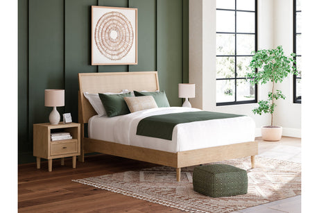Cielden Tan Queen Platform Bed by Ashley at Eve Furniture