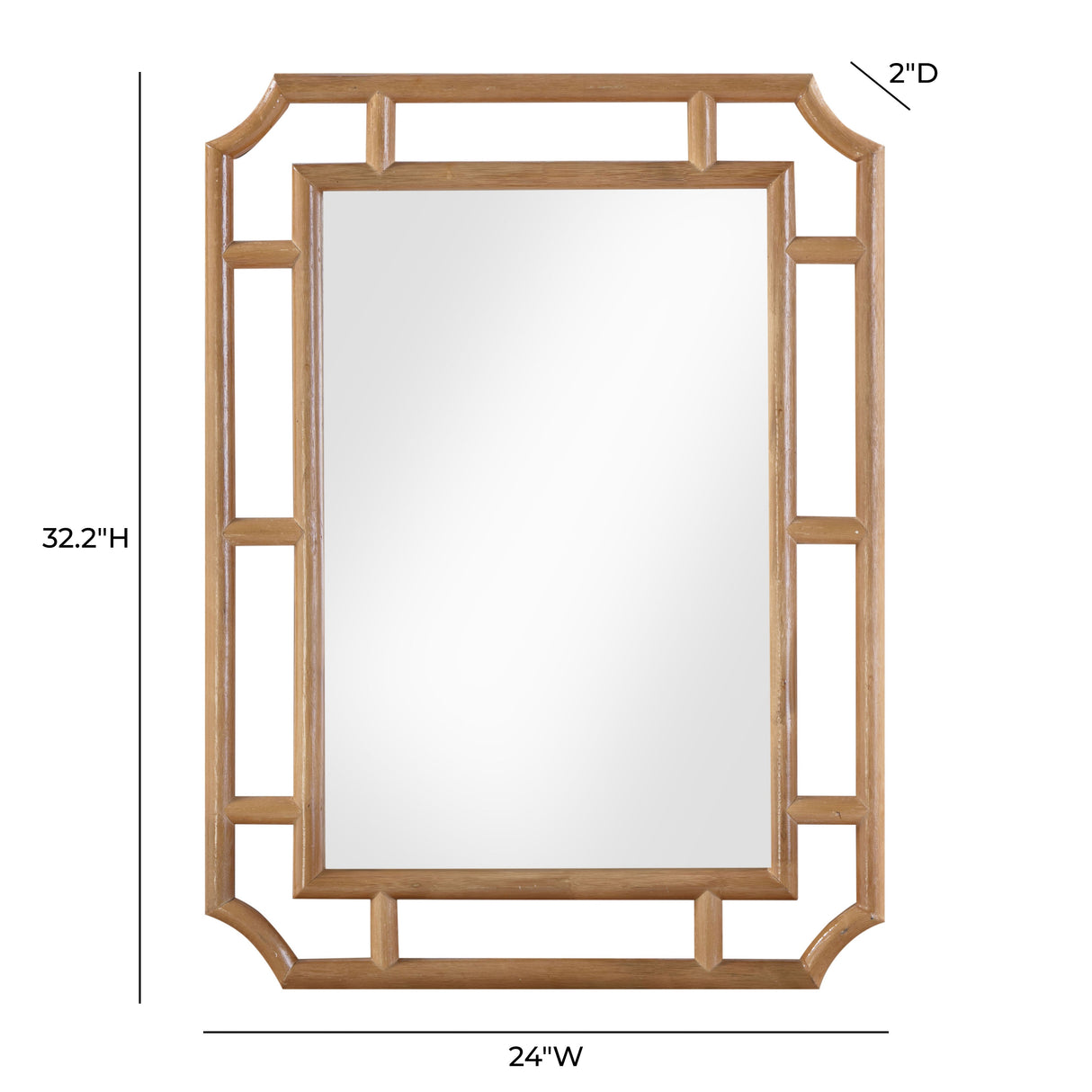 Cienna 24"x32.2" Natural Rattan Wall Mirror by TOV Furniture at Eve Furniture