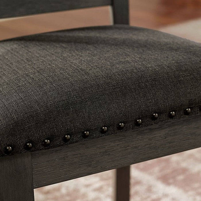 Cilgerran Gray/Dark Gray Side Chair Set of 2 by Furniture of America at Eve Furniture