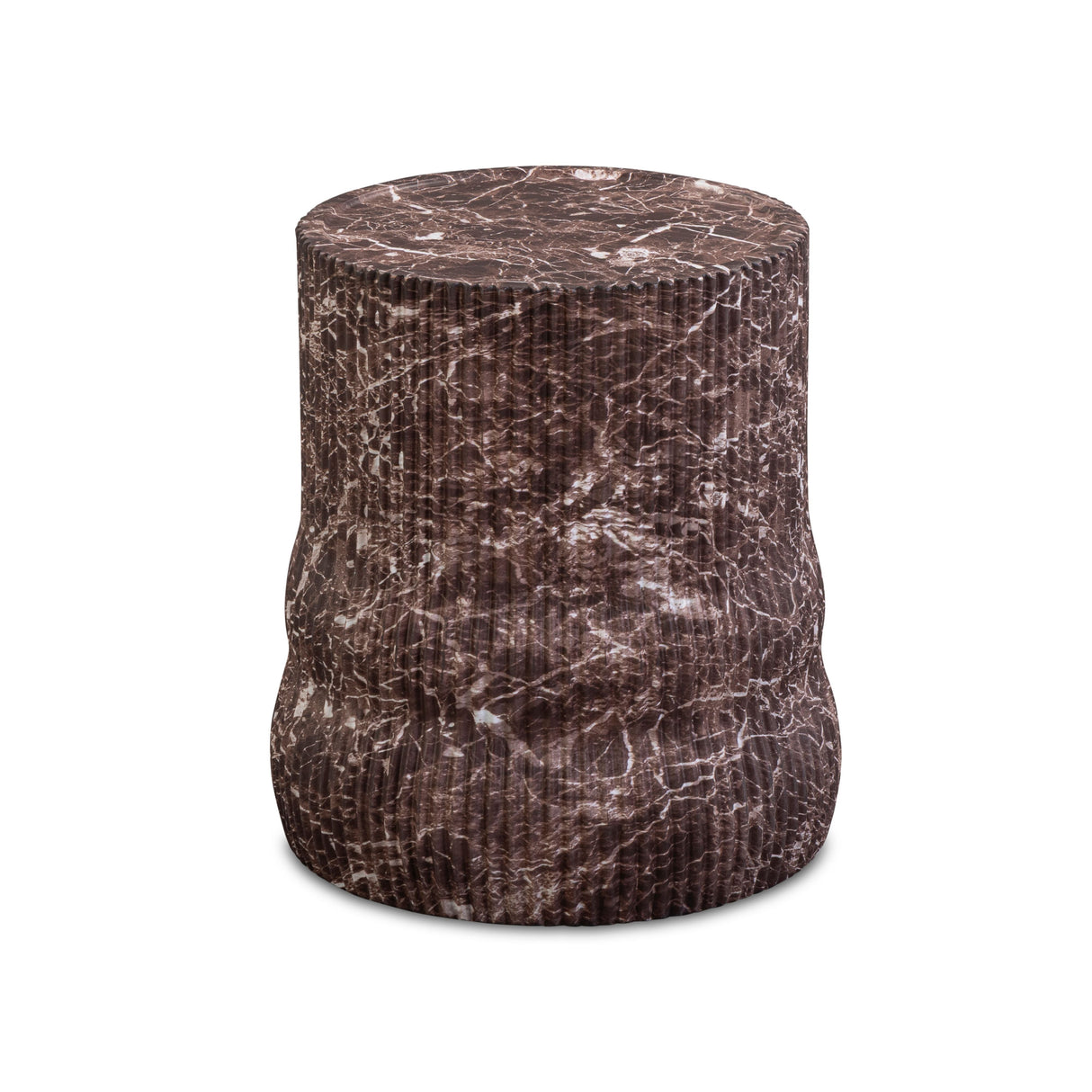 Cilla Red Faux Levanto Marble Indoor/Outdoor Concrete Side Table by TOV Furniture at Eve Furniture