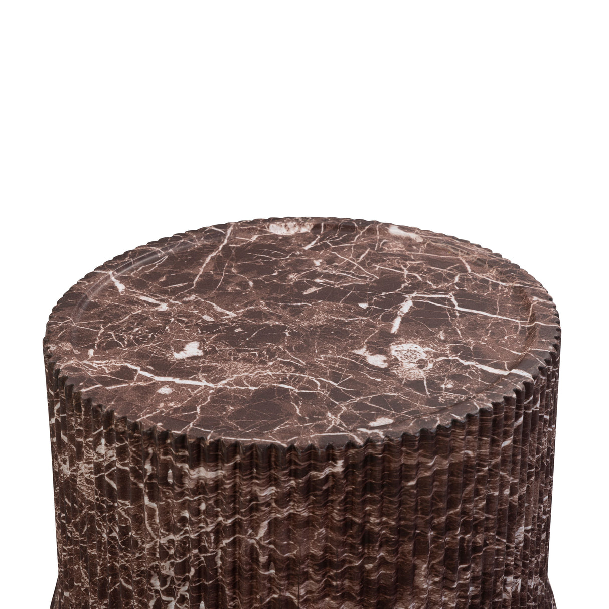 Cilla Red Faux Levanto Marble Indoor/Outdoor Concrete Side Table by TOV Furniture at Eve Furniture