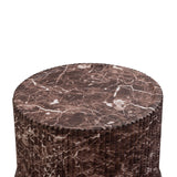Cilla Red Faux Levanto Marble Indoor/Outdoor Concrete Side Table by TOV Furniture at Eve Furniture