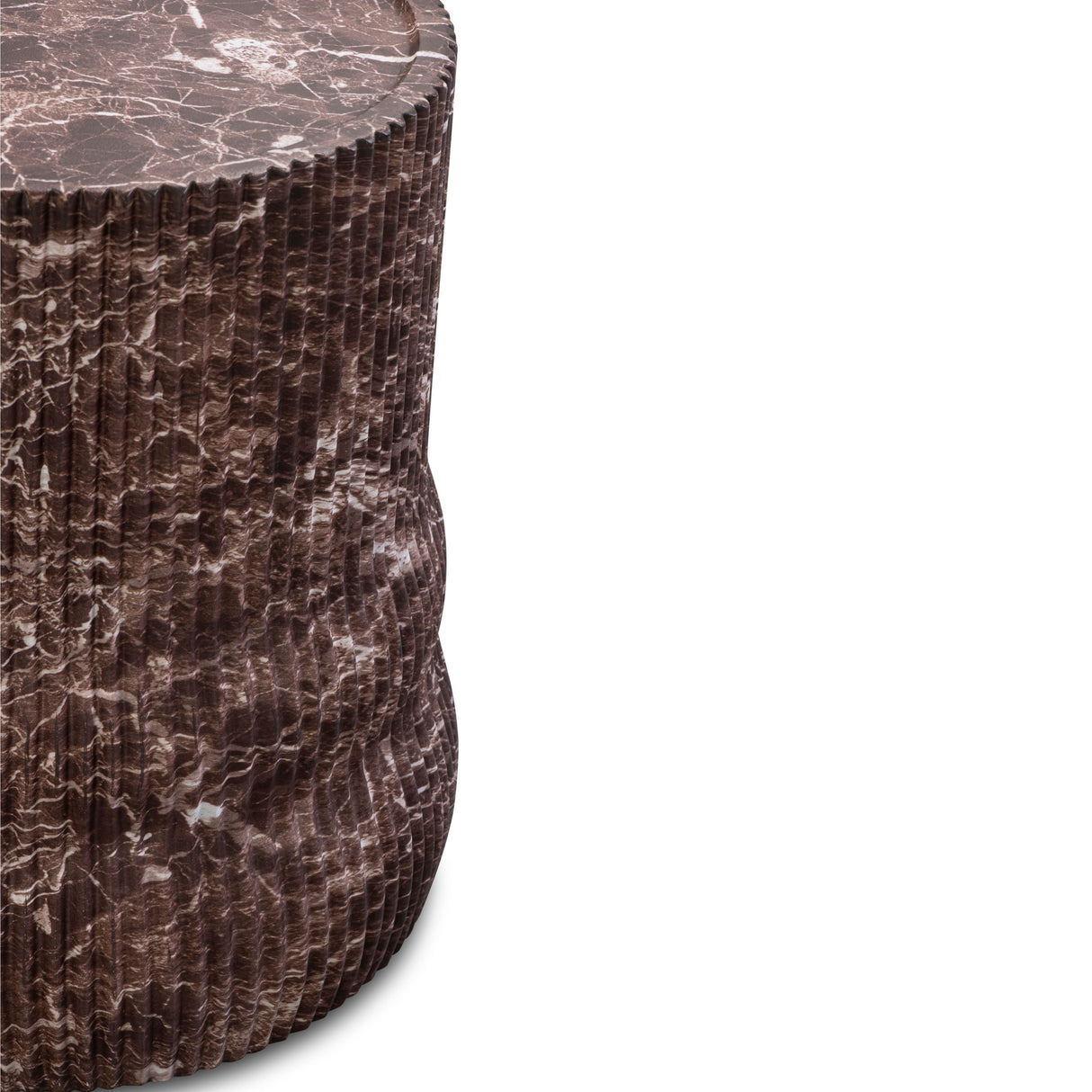 Cilla Red Faux Levanto Marble Indoor/Outdoor Concrete Side Table by TOV Furniture at Eve Furniture