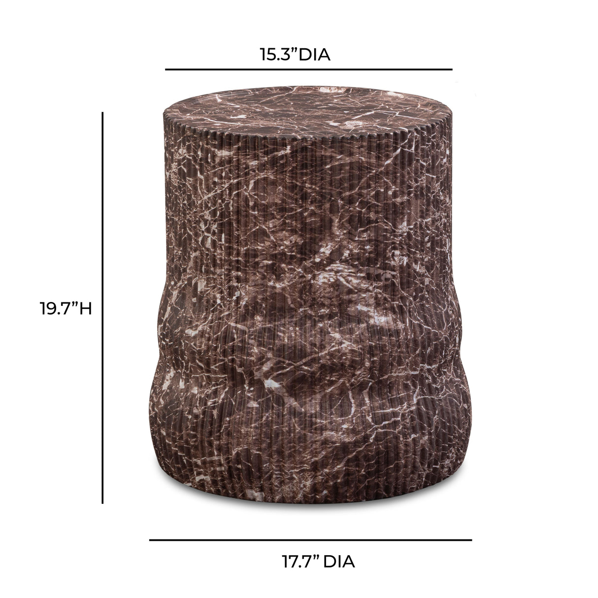 Cilla Red Faux Levanto Marble Indoor/Outdoor Concrete Side Table by TOV Furniture at Eve Furniture