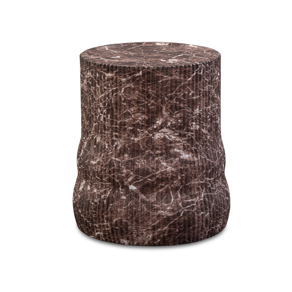 Cilla Red Faux Levanto Marble Indoor/Outdoor Concrete Side Table by TOV Furniture at Eve Furniture