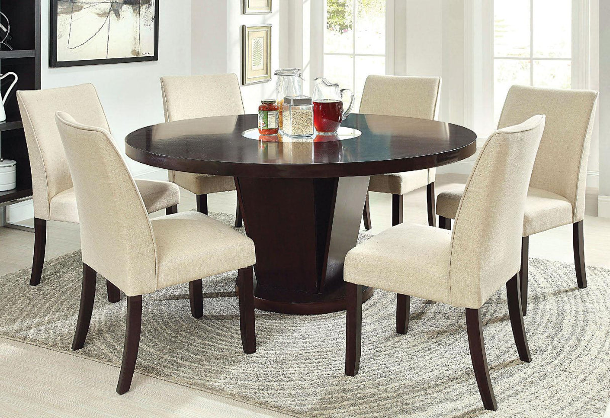 Cimma Espresso Round Dining Table Only by Furniture of America at Eve Furniture
