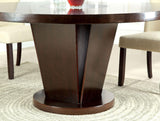 Cimma Espresso Round Dining Table Only by Furniture of America at Eve Furniture