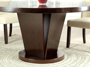 Cimma Espresso Round Dining Table Only by Furniture of America at Eve Furniture