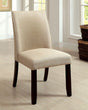 Cimma Espresso/Ivory Side Chair, Set of 2 by Furniture of America at Eve Furniture