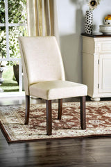 Cimma Espresso/Ivory Side Chair, Set of 2 by Furniture of America at Eve Furniture