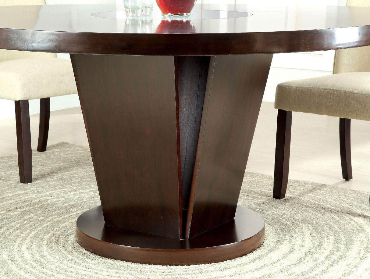Cimma Espresso Round Dining Table by Furniture of America at Eve Furniture