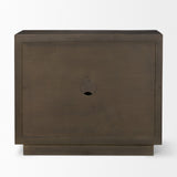 Cinder Distressed Dark Brown Wood Reeded 2-Door Closed Accent Cabinet by Mercana at Eve Furniture