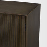 Cinder Distressed Dark Brown Wood Reeded 2-Door Closed Accent Cabinet by Mercana at Eve Furniture